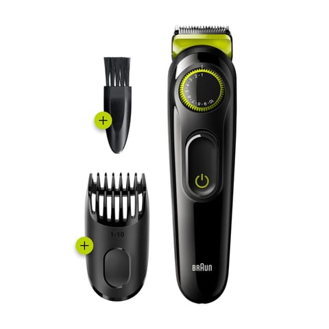 Braun BT5265 Beard Trimmer For Men, Mini Foil Shaver with Gillette ProGlide Razor, Black & Silver Metal