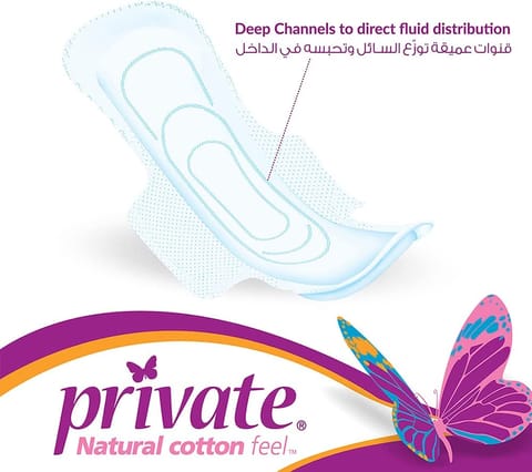 Kotex Natural Ultra Thin Pads, 100% Cotton Pad, Overnight Protection Sanitary Pads with Wings, 14 Sanitary Pads