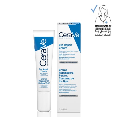 CERAVE Eye Repair Cream for Dark Circles and Puffiness with Hyaluronic Acid 14 ml