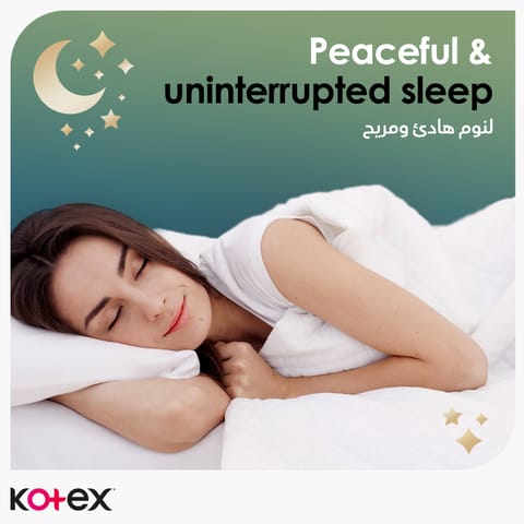 Kotex Ultra Thin Pads, Overnight Protection Sanitary Pads with Wings, 7 Sanitary Pads