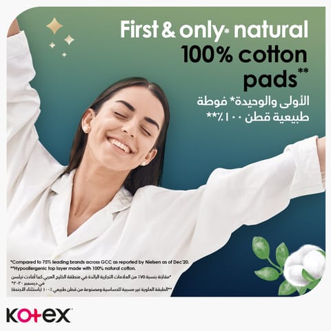 Kotex Ultra Thin Pads, Overnight Protection Sanitary Pads with Wings, 7 Sanitary Pads