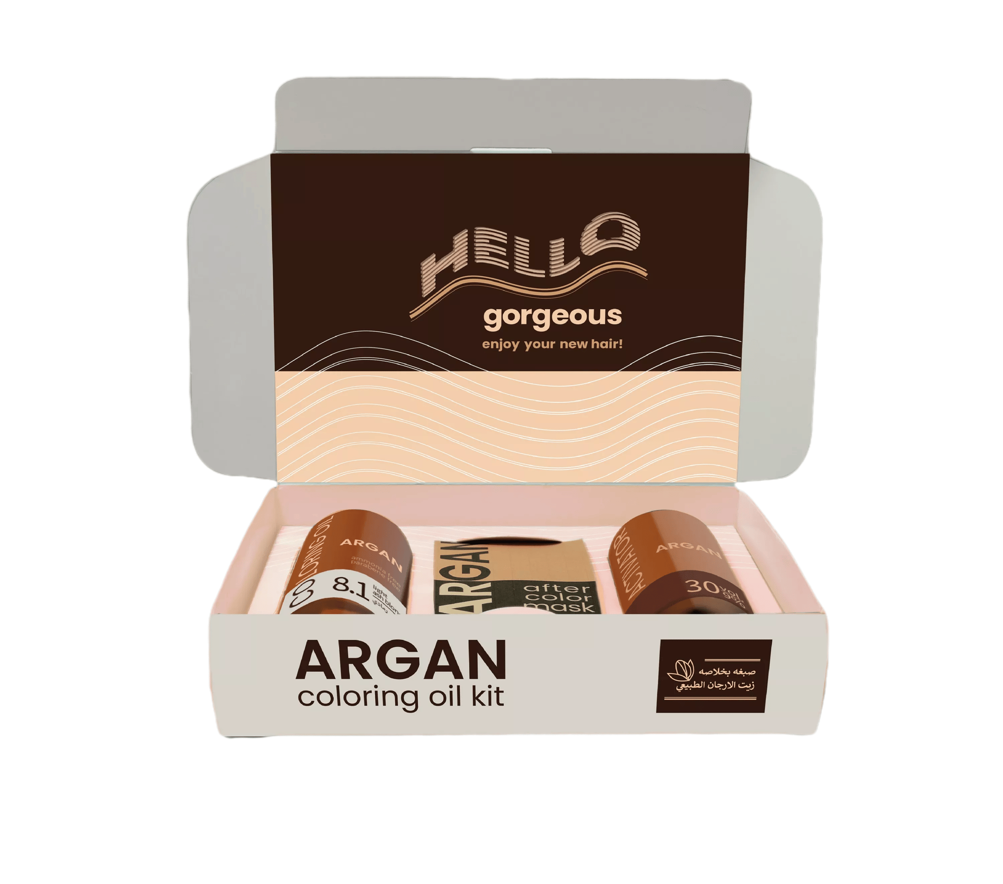 ARGAN  HAIR COLORING OIL KIT / Light Ash Blond -8.1