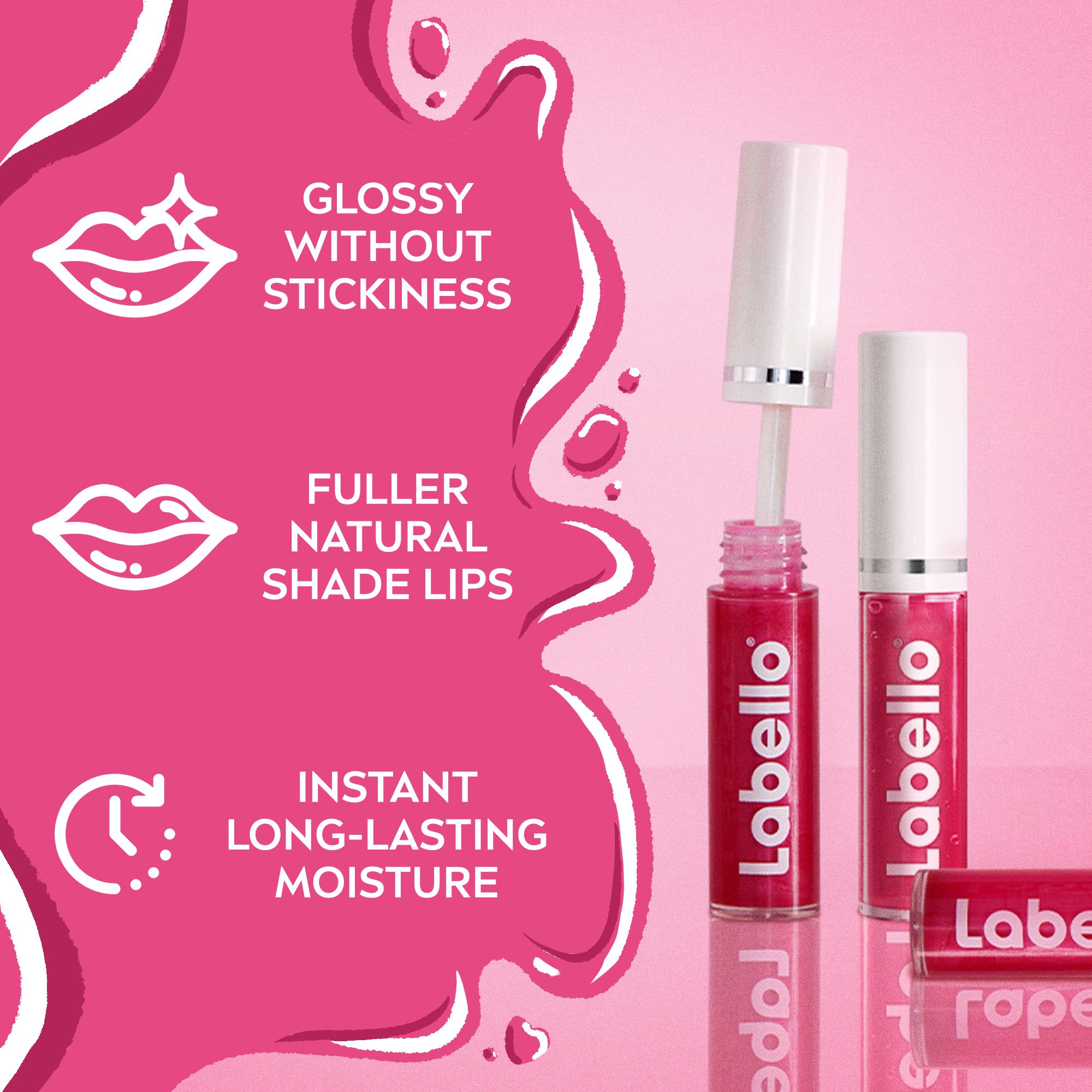 LABELLO Lip Oil, Moisturising Lip Care, Pink Rock, 5.5 ml