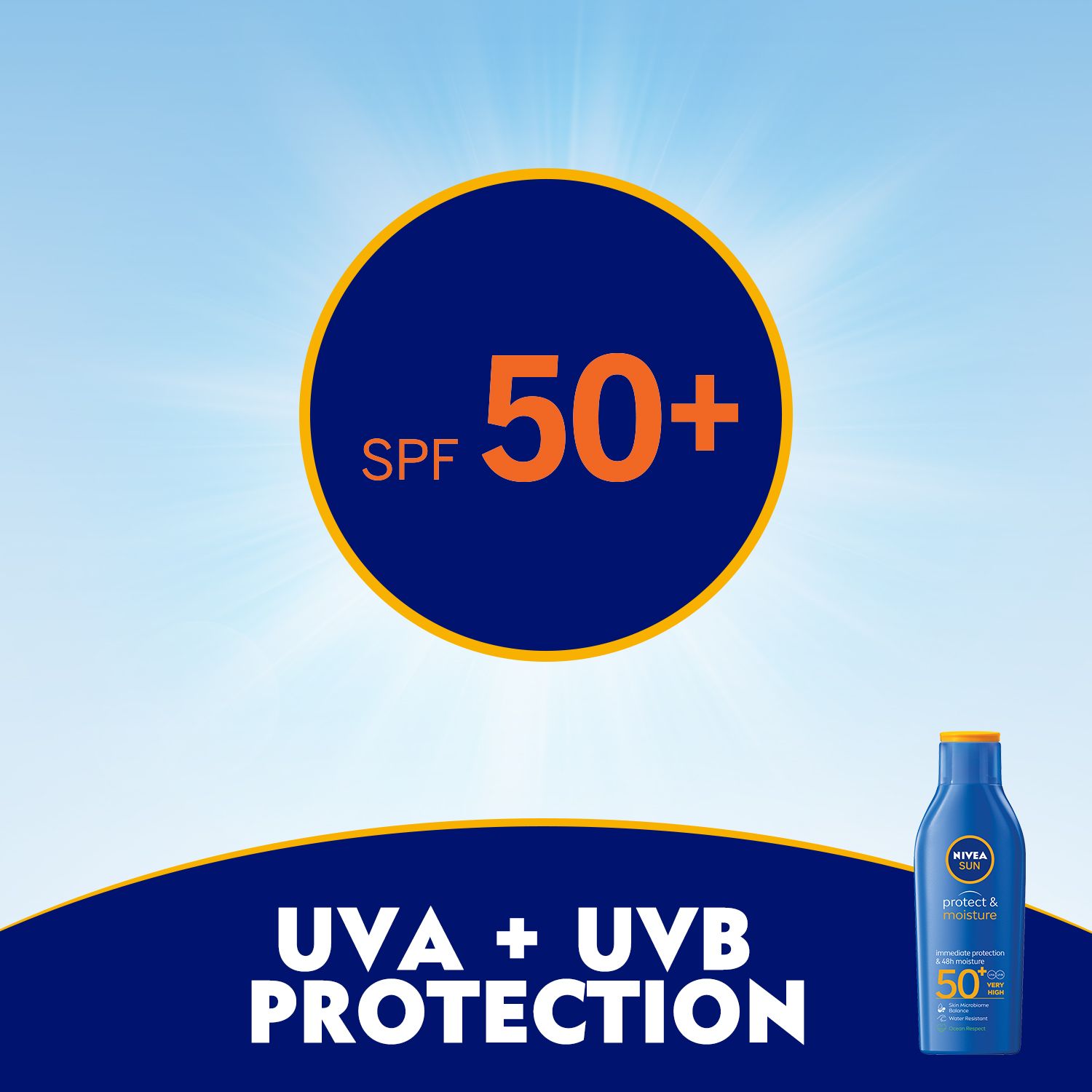 NIVEA Sun Protect & Moisture Sun Lotion SPF50+ 200 ml