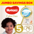 Huggies Extra Care, Size 5, 12 -22 kg, Jumbo Box, 76 Diapers