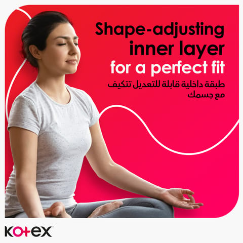 Kotex Natural Ultra Thin Pads, 100% Cotton Pad, Overnight Protection Sanitary Pads with Wings, 14 Sanitary Pads