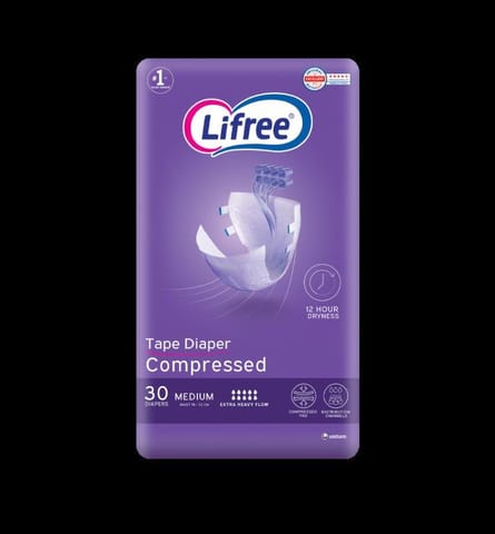 Lifree Adult Tape Diaper Medium (6+24) Diapers