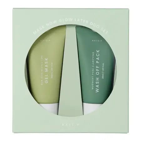 Mask Now Glow Later ( Mugwort Pore Clarifying Wash Off Pack(30ml) + New Skin Resolution Gel Mask(30ml)