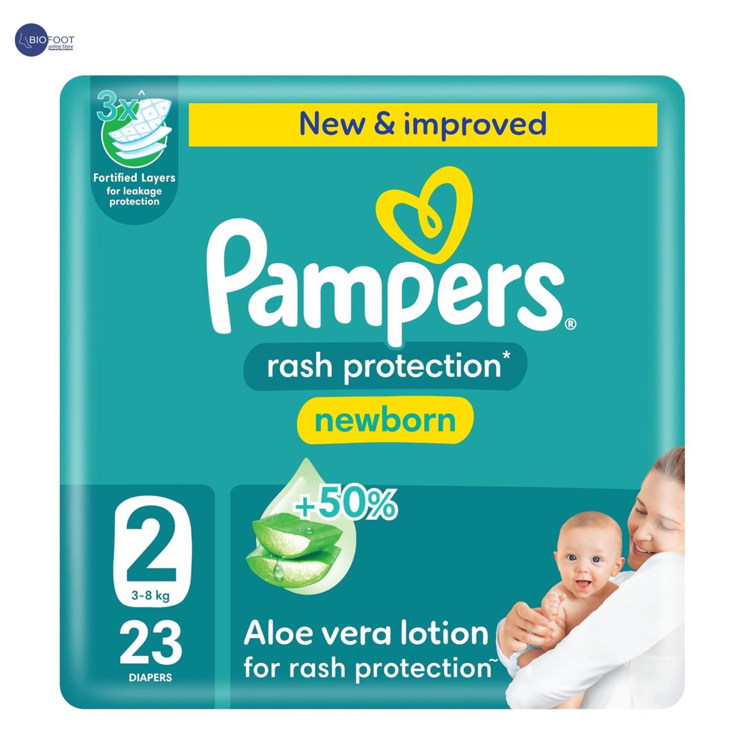 Pampers Rash Protection,New Born Size 2 (3-8Kg) 23Pc