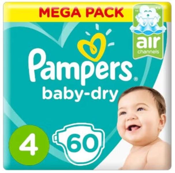 Pampers Rash Protection, Size 4 (9-14Kg) 60Pc