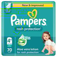Pampers Rash Protection, Size 4 (9-14Kg) 70Pc