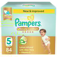 Pampers Ultimate Comfort Taped Diapers, Size 5 (11-16Kg) 84Pc