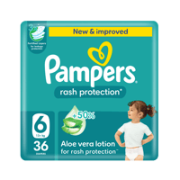Pampers Rash Protection Taped Diapers, Size 6 (13+Kg) 36Pc