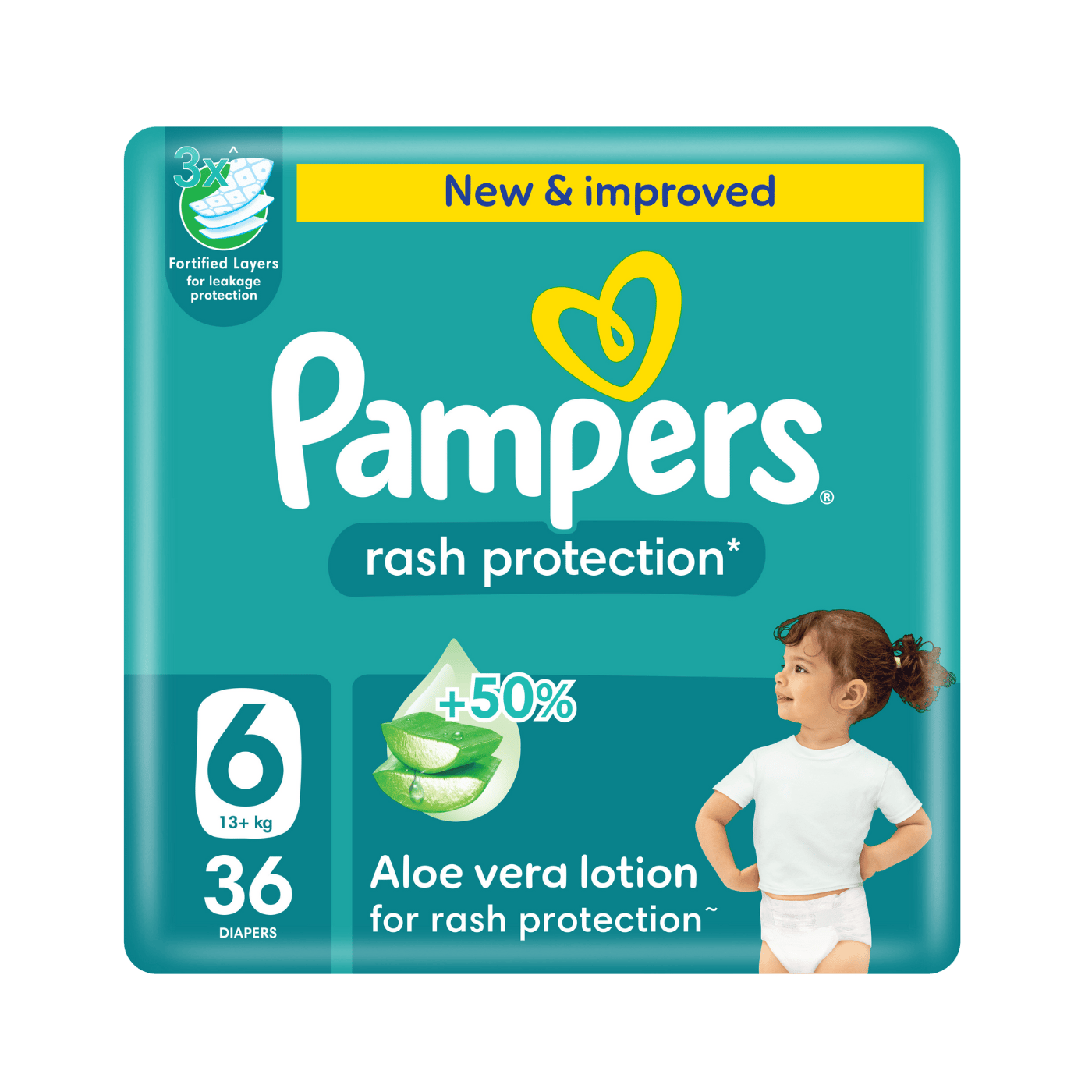 Pampers Rash Protection Taped Diapers, Size 6 (13+Kg) 36Pc