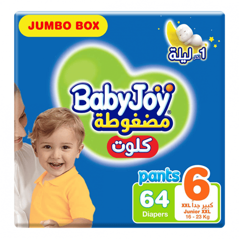 Babyjoy Compressed Diapers, Size 6 60Pc