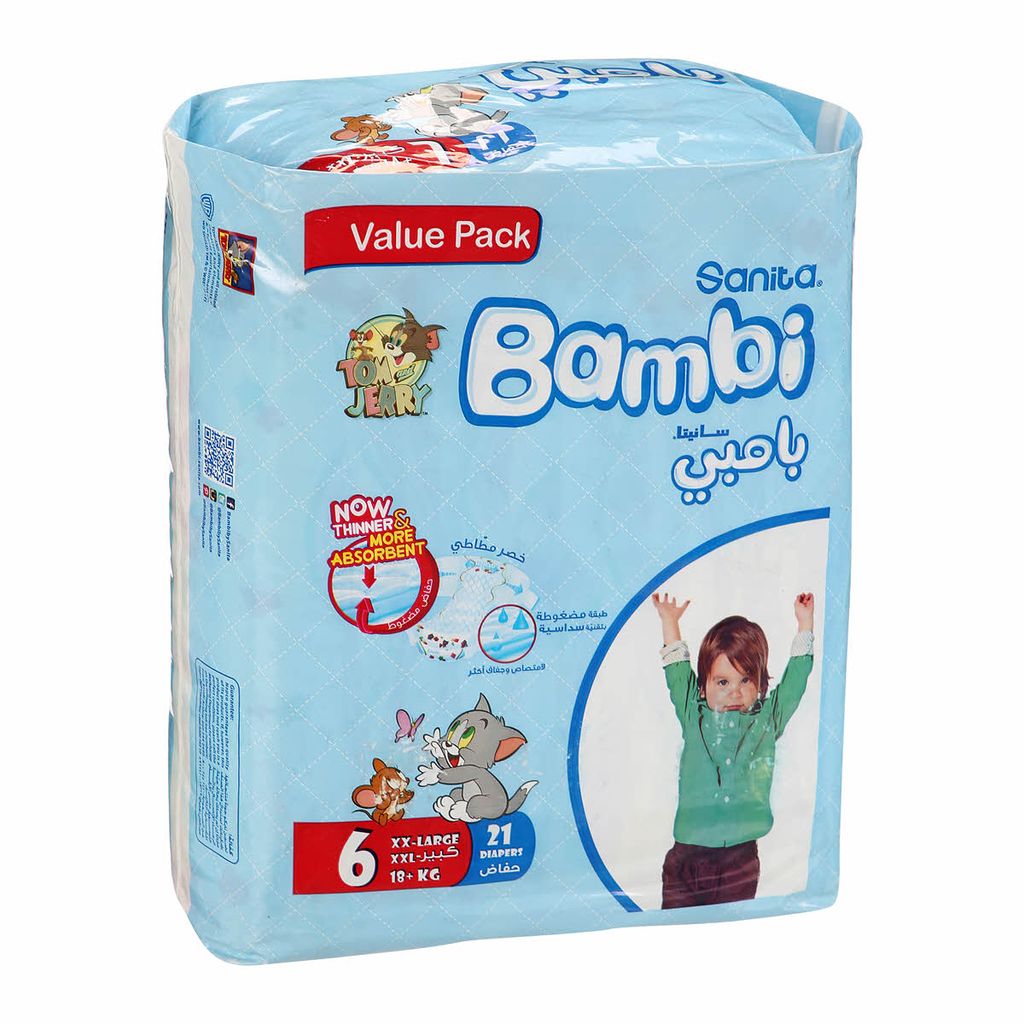 Bambi Baby Diapers Jumbo Size 6 21Pc
