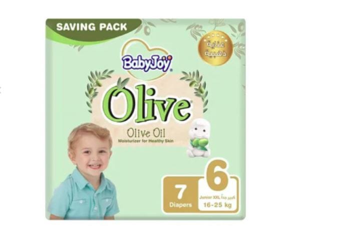 Babyjoy Healthy Skin Diapers With Olive Oil, Size 6 7Pc