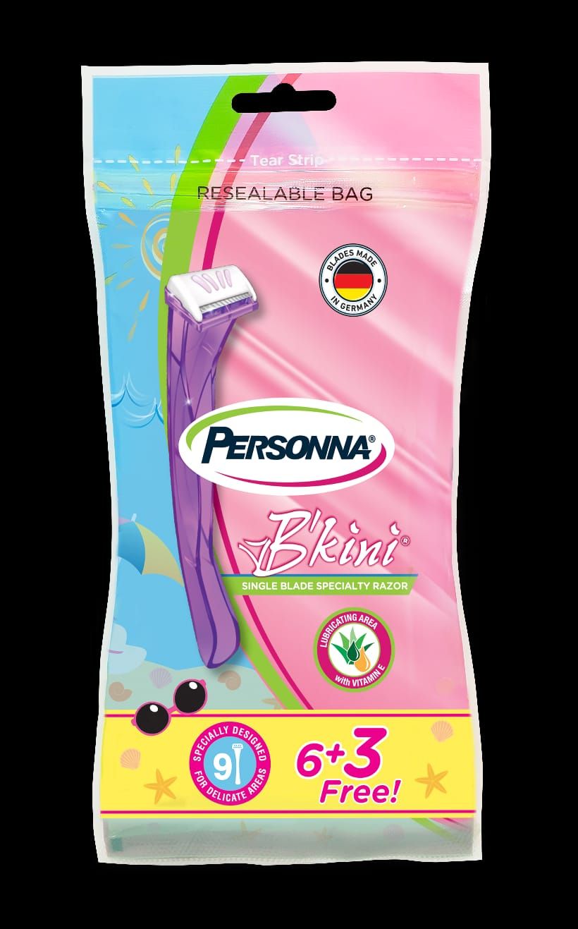 PERSONNA B'KINI M/C 6+3-CT ZIPLOC-BAG
