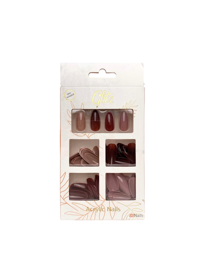 Glitz Acrylic Nails# Nude