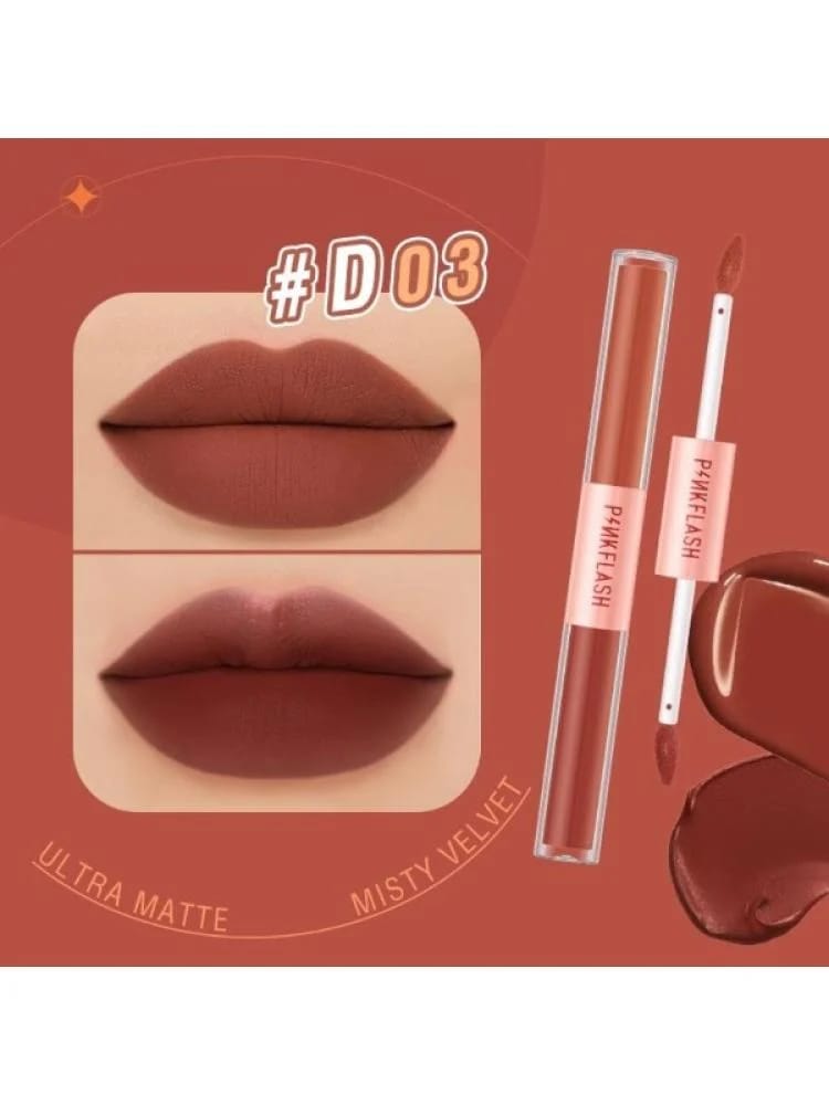 Pink Flash Long-Lasting Shiny Dual Lip Gloss D03