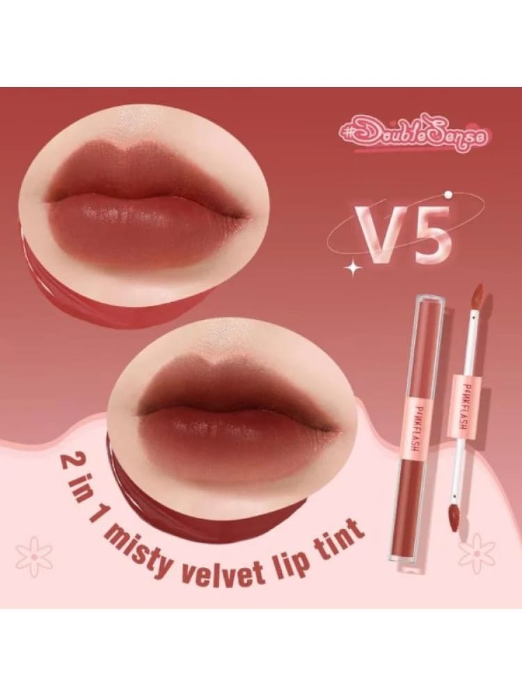 Pink Flash Long-Lasting Shiny Dual Lip Gloss V05
