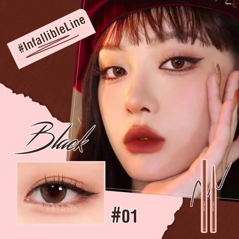 Pink Flash Gel Eyeliner Pencil  01 Black