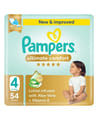 Pampers Ultimate Comfort Taped Diapers, Size 4 (9-14Kg) 54Pc