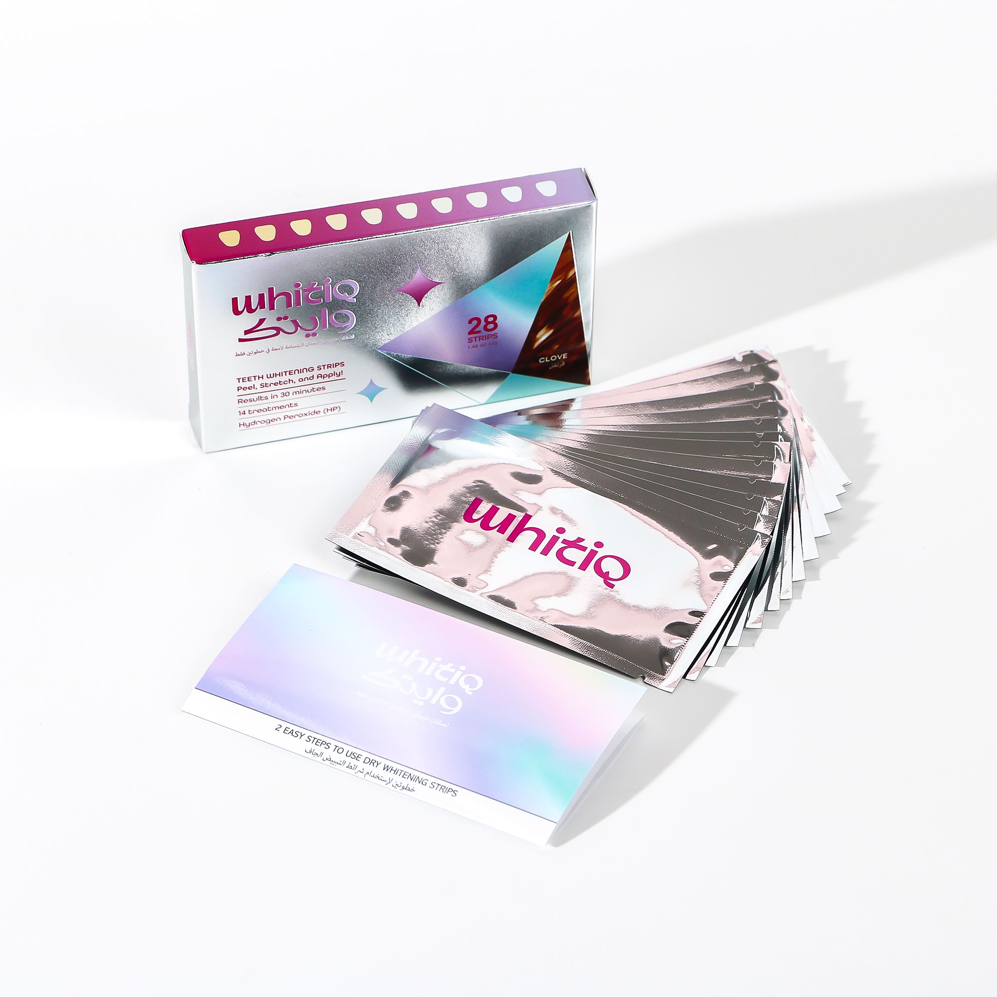 WHITIQ 6%hp dry teeth whitening strips - Clove